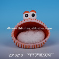 Ceramic sponge holder with white decal